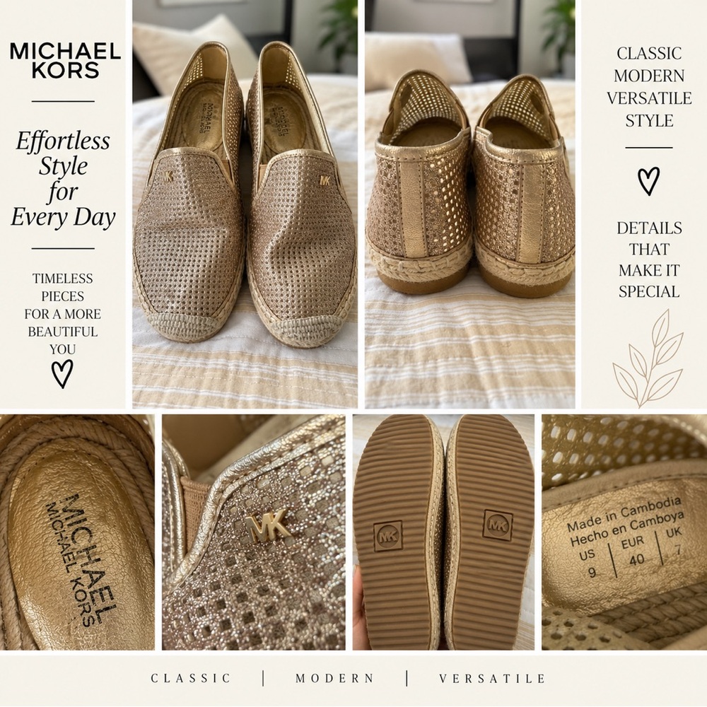 Michael Kors Men’s Metallic Gold Slip-On Loafers